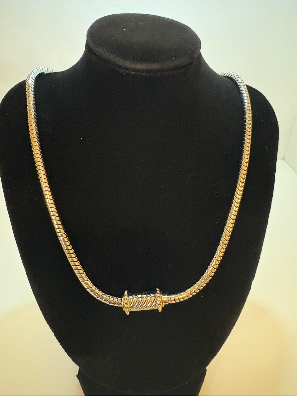 Vintage Two-Tone Gold and Silver Chain Necklace